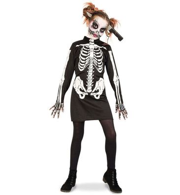 narrenwelt Zombie Girl 1tlg Kleid Halloween Mädchen Kostüm Fasching Gr. 128 - 164