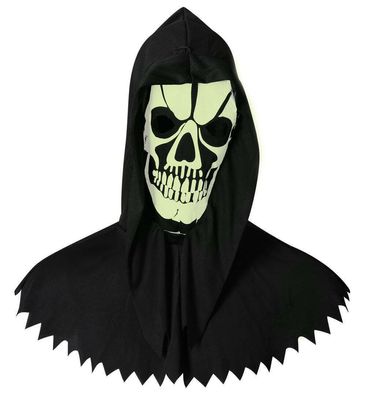 narrenwelt Skelett - Haube nachtleuchtend GID Maske Accessoires Halloween Party