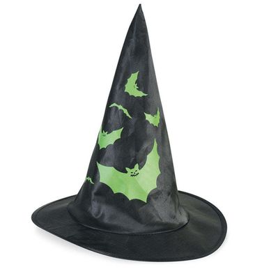 narrenwelt Hexenhut Hexen Hut schwarz Motiv Fledermaus 58 cm Accessoires