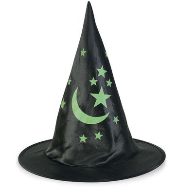 narrenwelt Hexenhut Hexen Hut schwarz 58 cm Mond/Sterne Accessoies