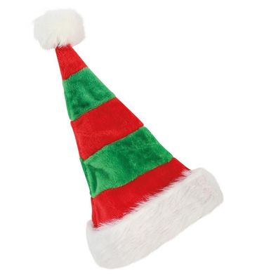 narrenwelt Nikolausmütze rot/grün Plüsch Bommel Nikolaus Mütze Weihnachtsmütze