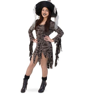 narrenwelt Kostüm Voodoo Queen Damen Kleid Halloween Hexe Zauberin Vamp 34-46