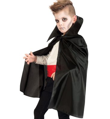 narrenwelt Kostüm Vampir Kind Cape mit Stehkragen Halloween Kinder 116/128 + 140