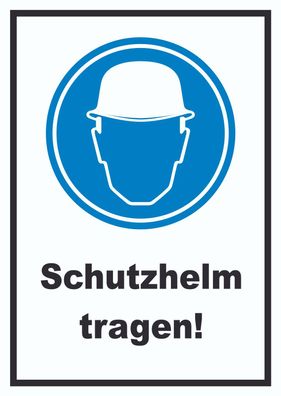 Schutzhelm tragen Schild