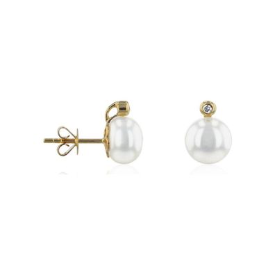 Luna-Pearls - HS1181 - Ohrstecker - 585 Gelbgold - 2 Brillanten H/SI 0,03 ct