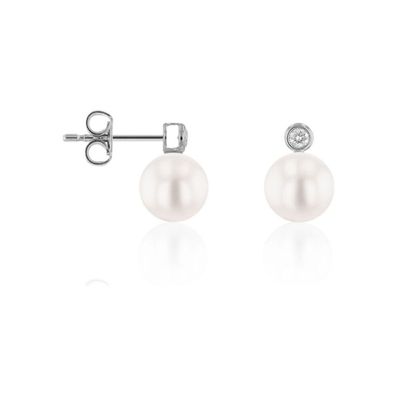 Luna-Pearls - HS1157 - Ohrstecker - 750 Weißgold - 2 Brillanten H/SI 0,17 ct