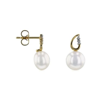 Luna-Pearls - HS1240 - Ohrstecker - 750 Gelbgold - Brillant H/SI 0,03 ct