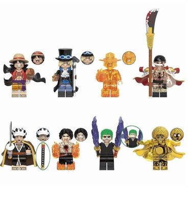 8 Stück One Piece Minifiguren Bausteine ??Sammlerstück Anime Actionfiguren