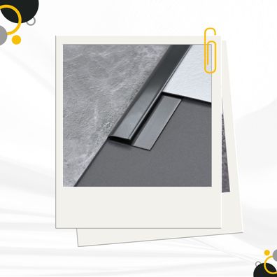 Vinyl Abschluss- / Einfassprofil Edelstahl V2A L250cm H2mm silber, schwarz anthraz