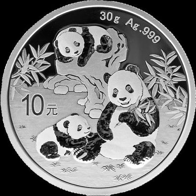 China Silber 999 30g China Panda Silbermünze 2025 - Neuware in Originalkapsel