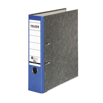 Falken 80024607 Recycling-Wolkenmarmor-Ordner A4, blauer Rücken 80mm