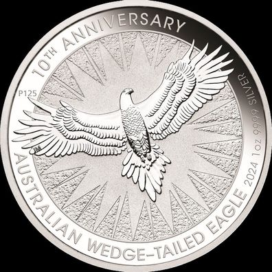 Australien 1 oz. Unze Silber 999.9 Wedge-Tailed Eagle Silbermünze 2024 - Neu