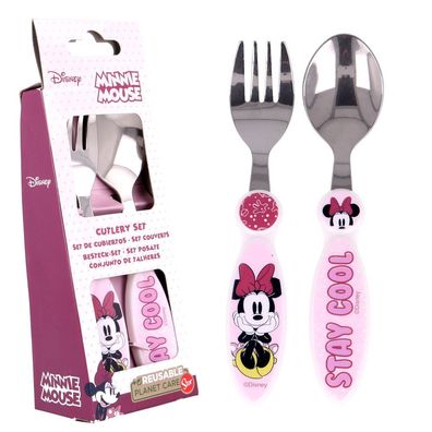 Kinder Besteck-Set Mouse | Minnie Maus | 2-teilig | Gabel und Löffel