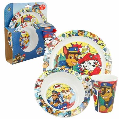 Geschirr-Frühstück-Set 3-teilig | Paw Patrol | Teller Schüssel Becher