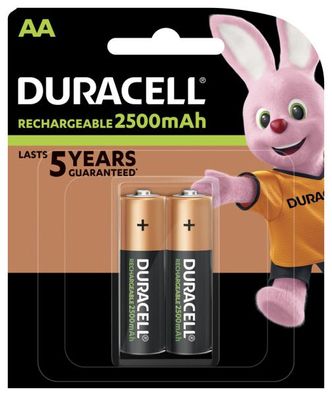 Duracell Batterie Akku StayCharged 2 x Mignon 2,4 Ah