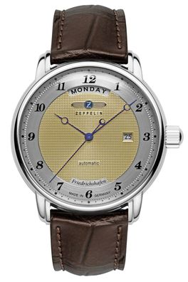 Zeppelin Herrenarmbanduhr Automatik Friedrichshafen Braun 8562-5