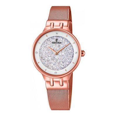 Festina Damen Analog Quarz Uhr mit Edelstahl Armband F20387/1