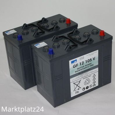 2 Gel-Batterien ß 12 V/105 Ah, 1 St