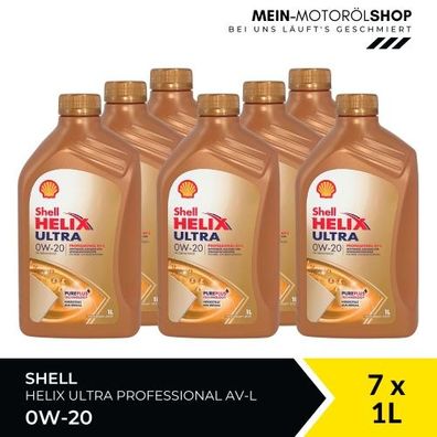 Shell Helix Ultra Professional AV-L 0W-20 7x1 Liter