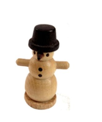 Miniaturfigur Schneemann klein natur Höhe=3cm NEU Seiffen Erzgebirge Dekoration