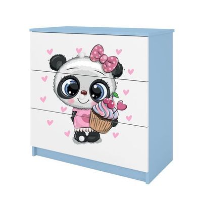 Kommode mit Schubladen Panda in der Farbe Blau Babydreams