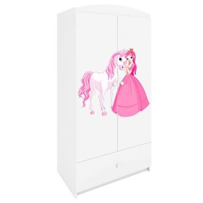 Kinderkleiderschrank Babydreams Drehtürenschrank Kleiderschrank Prinzessin I Weiß