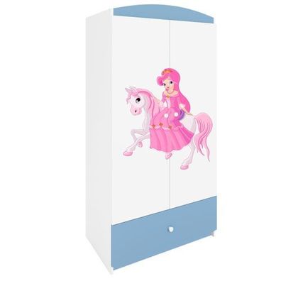 Kinderkleiderschrank Babydreams Drehtürenschrank Kleiderschrank Prinzessin II Blau