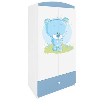 Kinderkleiderschrank Babydreams Drehtürenschrank Kleiderschrank Blaubär Blau