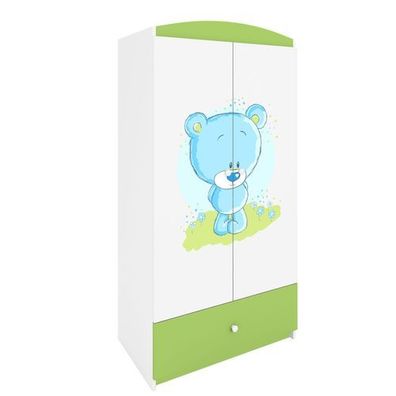 Kinderkleiderschrank Babydreams Drehtürenschrank Kleiderschrank Blaubär Grün