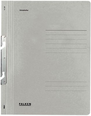 Falken 80000862 Einhakhefter A4 1/1 Vorderdeckel kfm. Heftung, grau, Manilakarton,