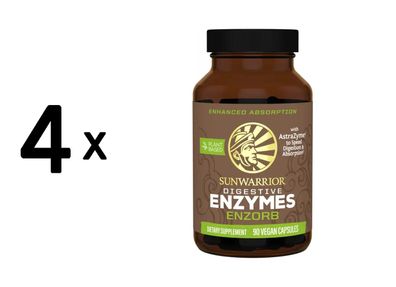 4 x Sunwarrior Enzorb Digestive Enzymes (90 vcaps) Unflavoured