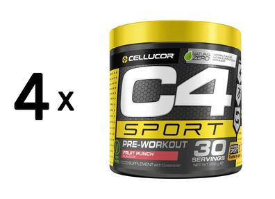 4 x Cellucor C4 Sport (30 Serv) Fruit Punch