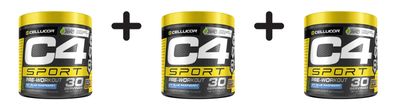 3 x Cellucor C4 Sport (30 Serv) Icy Blue Raspberry