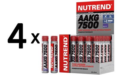 4 x AAKG 7500, Blackcurrant - 20 x 25 ml