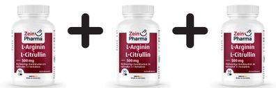 3 x L-Arginine + L-Citrulline, 500mg - 90 caps