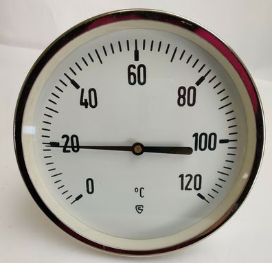 Scheich Bimetall Thermometer 0°C - 120°C Ø160mm Tauchschaft 100mm 120160