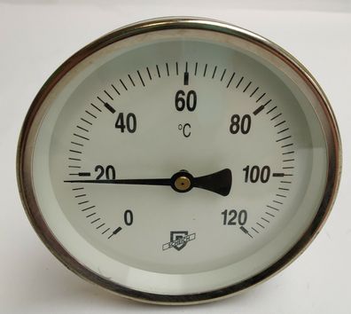 Scheich Bimetall Thermometer 0°C - 120°C Ø100mm Tauchschaft 150mm BI100ESM150AH