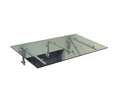 BuyLando Glasvordach Klarglas 230x90cm 3L / 13.1mm VSG / Türvordach Türdach Edelst