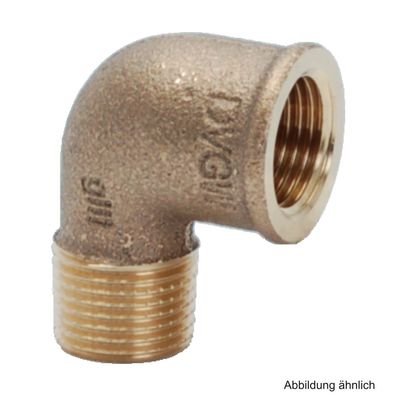 Rotguss Winkel 90° mit 1 Innen- und 1 Außengewinde, Serie 3092, 1"