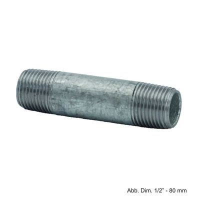 Rohrdoppelnippel verzinkt, Nr. 23, 1 1/4" x 80 mm