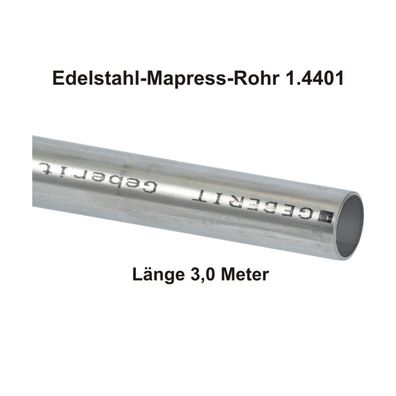 Geberit Mapress Edelstahl Systemrohr 1.4401, Länge 3,0m, 18 x 1,0 mm