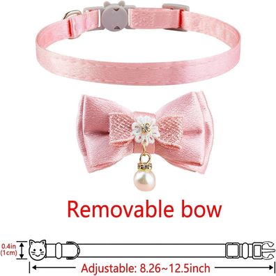 Niedliches Rosa Katzenhalsband mit Glöckchen - Weich und einstellbar