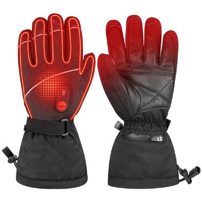 SHGS15B Beheizte Handschuhe für Herren und Damen, Palm Lederhandschuhe für Winterski