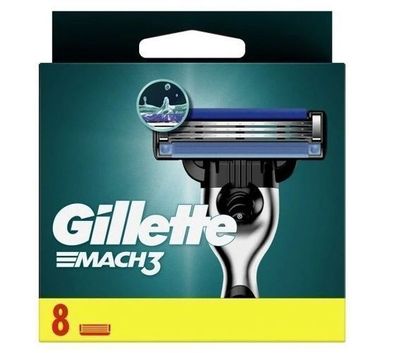 Gillette Mach3 Rasierer + 8 Klingen, Komfortable Männer Rasur