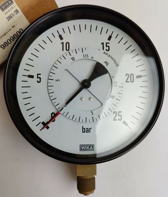 WIKA Differenzdruck Manometer 0-25 bar Ø 160mm 2x AG 1/2" 711.12.160