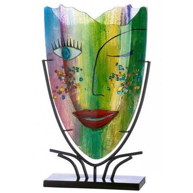 Glasart ovale Designvase Face "Amour", 10x29x49cm, von Gilde Handwerk