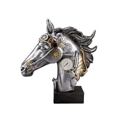 Poly Skulptur "Steampunk Horse", 8x29x34cm, von Gilde Handwerk