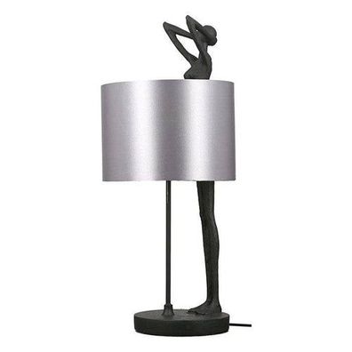 Poly Lampe "Lady" , chwarz/silberfarben, H61cm, E27, von Gilde Handwerk