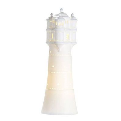 Porzellan Lampe Leuchtturm, D12x35cm, von Gilde Handwerk