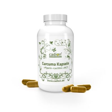 Curcuma Kapseln + Piperin + Lecithin + MCT - hoch Bioverfügbar - 300 Kapseln